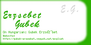 erzsebet gubek business card